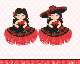 Mexican Girl, Fifteen Party, Sweet Sixteen, Clipart, Birthday, Charra, Mexican, Fiesta, Viva Mexico, Charro, 5 Mayo, Mexican, Gabz, MG16