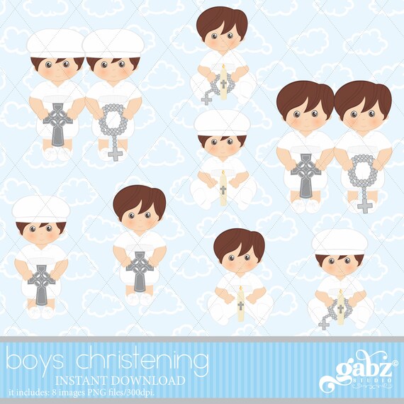 Baby Boy Christening Clip Art