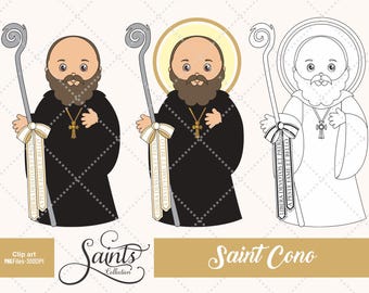 Saint Cono, katholischer Heiliger, religiös, Heiliger Clipart, Digital Stamp, Catechese, Santos, Heilige Sammlung, Gabz