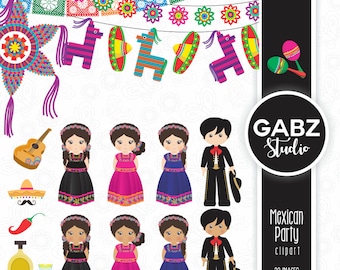 Fiesta Mexicana, Imagenes Prediseñadas, Piñata, 5 Mayo, Tequila, Guitarra, Mexico, Gabz