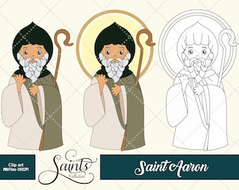 heiliger aaron, katholischer heiliger, religiös, heiliges Clipart, digitale stempel, katechese, santos, heilige sammlung, gabz