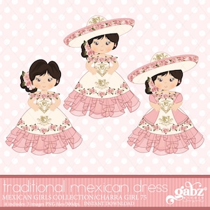 Mexican Girl, Fifteen Party, Sweet Sixteen, Clipart, Birthday, Charra, Mexican, Fiesta, Viva Mexico, Charro, 5 Mayo, Mexican, Gabz, MG75