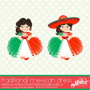 Mexican Girl, Fifteen Party, Sweet Sixteen, Clipart, Verjaardag, Charra, Mexicaans, Fiesta, Viva Mexico, Charro, 5 Mayo, Mexicaans, Gabz, MG11