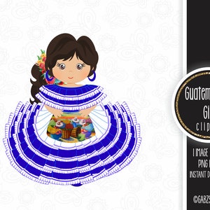 Guatemalteca Girl, Guatemala Tradition, Folklore, Guatemala Girl, Guatemala Party, Clipart, Gabz