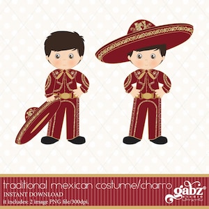 Charro, Borgogna e Oro, Folklore Messicano, Clipart, Glitter Oro, Azteco, Decorativo, Comunione, Messicano, Fiesta, Gabz