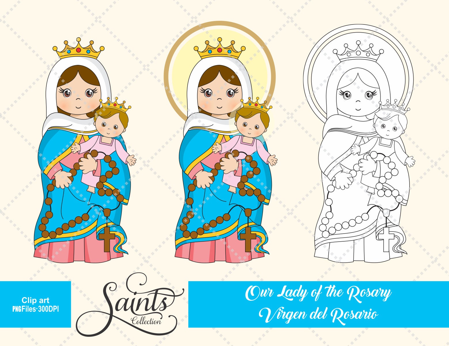 Our Lady of the Rosary, Virgen del Risario, Holy Rosary, Holy Mary, Holy Virgin, Catholic Saint, Catechesis, Santos, Saints Collection, Gabz