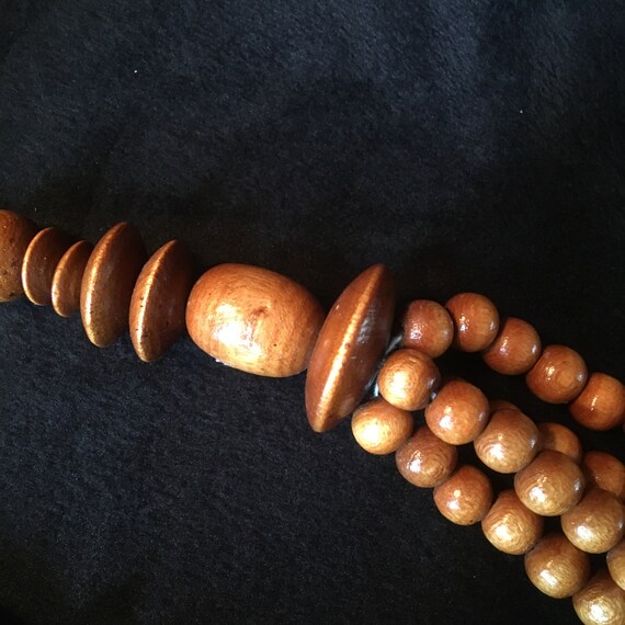 Vintage 1950's All Wooden Beads Necklace. Very Ni… - image 4