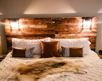 The Kachemak Bay - Pallet Wood Headboard - Alaska-inspired Design -  Rustic/Industrial - Repurpose, Reuse, Recycle. Each one is unique!