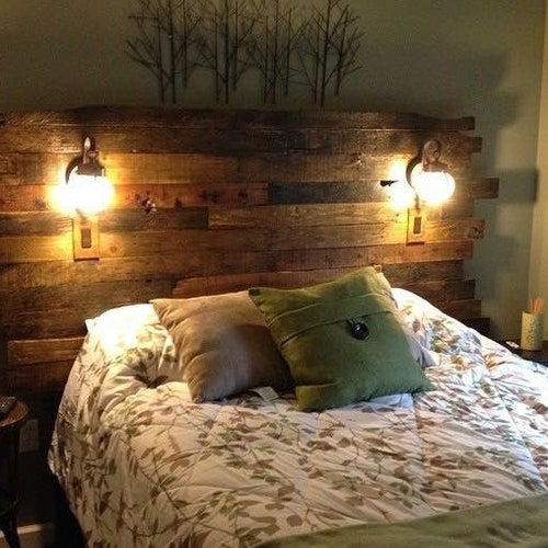 Pallet Wood Headboard Rustic Industrial, How To Make A Rustic Headboard Out Of Pallets