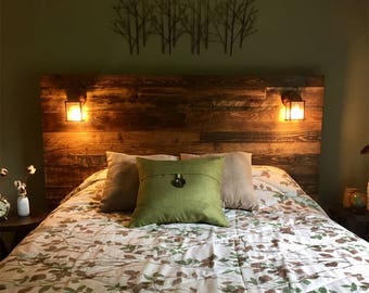 Squared-Edge Pallet Wood Headboard - Rustic/Industrial - Repurpose, Reuse, Recycle. Each one is unique!