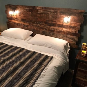 Pallet Wood Headboard Rustic/Industrial Repurpose, Reuse, Recycle. Each one is unique STAGGERED EDGES image 6