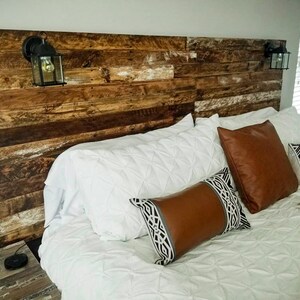 The Kachemak Bay Pallet Wood Headboard Alaska-inspired Design Rustic/Industrial Repurpose, Reuse, Recycle. Each one is unique image 4