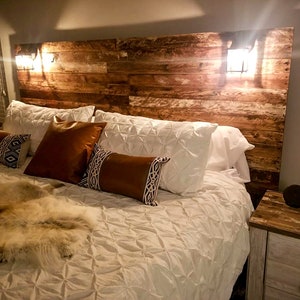 The Kachemak Bay Pallet Wood Headboard Alaska-inspired Design Rustic/Industrial Repurpose, Reuse, Recycle. Each one is unique image 7