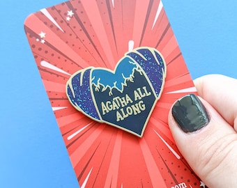 Agatha All Along Enamel Pin: Glitter Superhero Gift