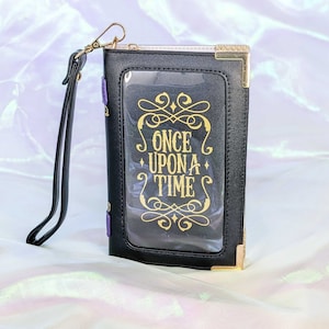Black Fairytale Purse Ita Wallet - Once Upon a Time - Book Lover Librarian Reader Gift - Book Clutch Purse