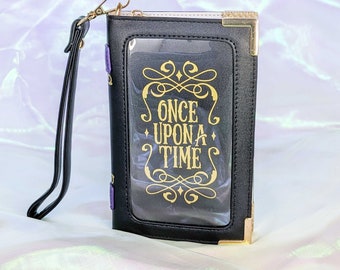 Black Fairytale Purse Ita Wallet - Once Upon a Time - Book Lover Librarian Reader Gift - Book Clutch Purse