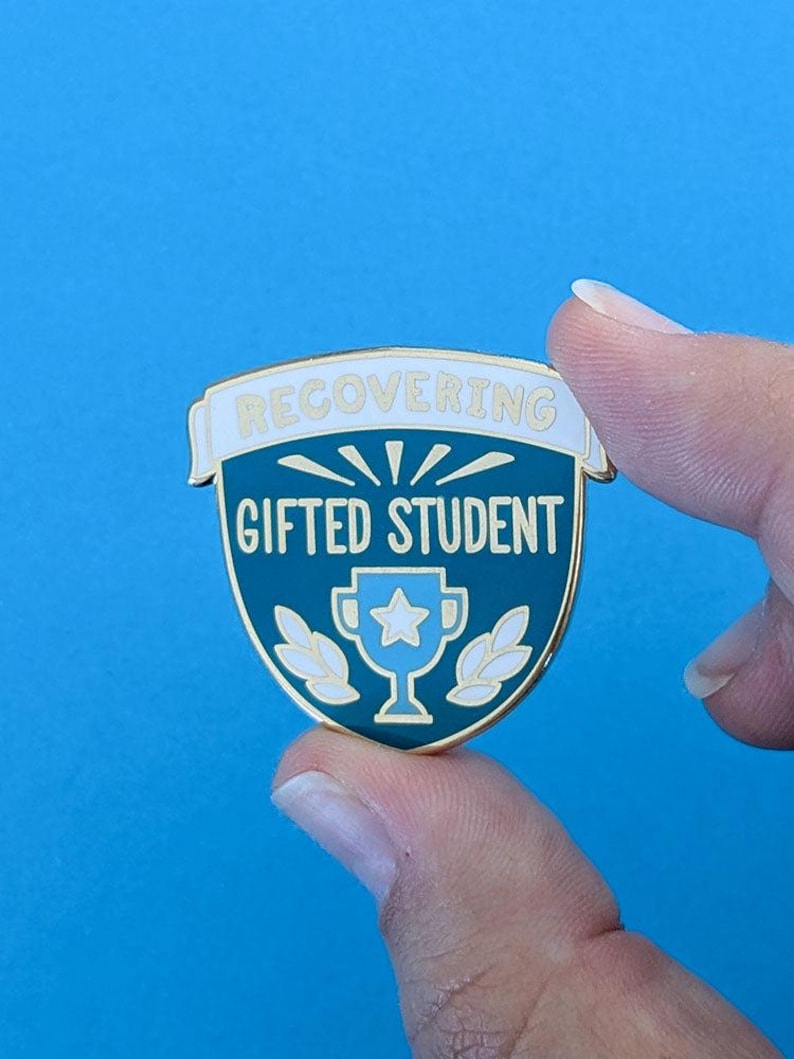 Recovering Gifted Student Pin - Funny Millennial Gift ADHD Autism Neurodivergent image 2