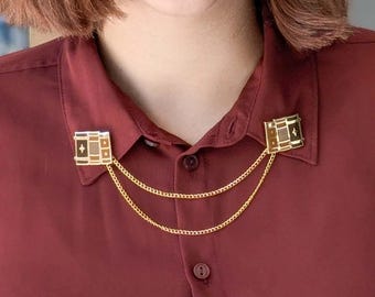 Buch Kragen Pin Set: Academia Style Shirt Pins