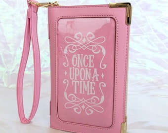 Pink Fairytale Purse Ita Wallet - Once Upon a Time - Book Lover Librarian Reader Gift - Book Clutch Purse