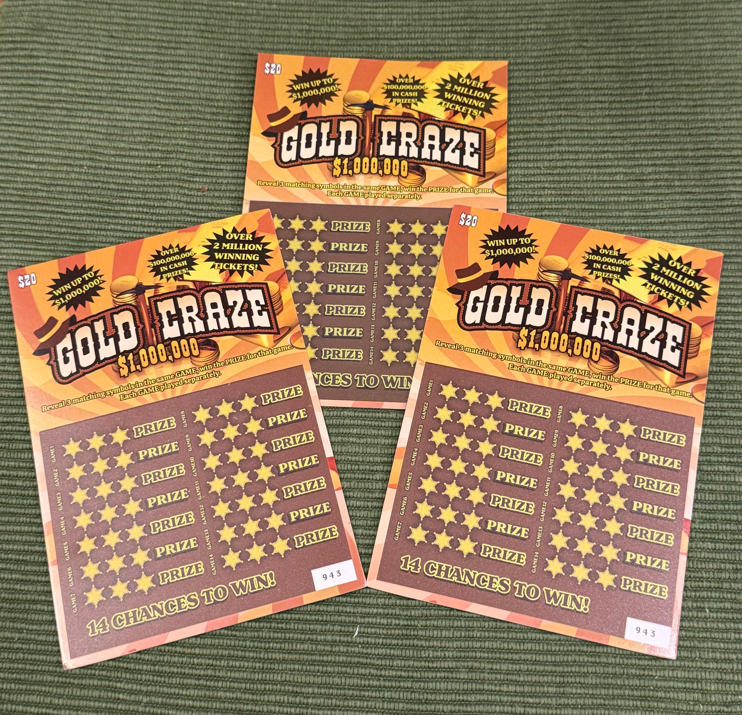 Gold Craze Lottery Ticket - Every Card is a Winner of at Least a