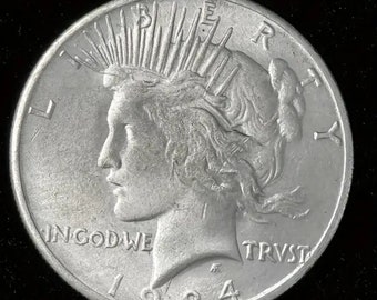 1924 Peace Dollar Silvery commemorative Coin - 1 or 2 Coin Deal - Use In Crafting Projects or Collecting - Low Shipping