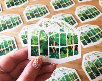 Greenhouse Plant Transparent Vinyl Sticker