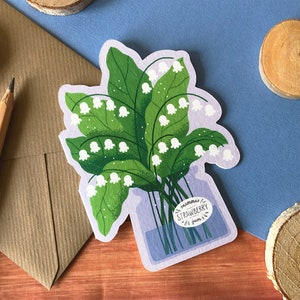 Floral Greetings Card - Lily of the Valley
