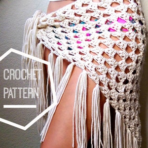 Boho Crochet Sarong Pattern: Triangle Cover-Up or Shawl (Digital Download)