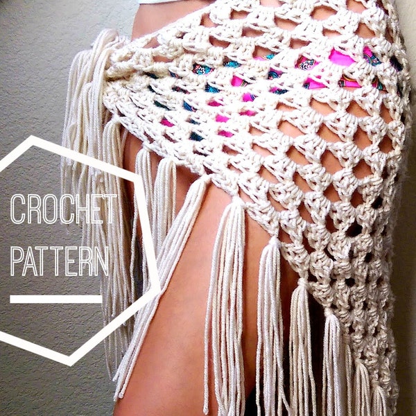 Crochet Boho Sarong Pattern, Beginner Crochet Sarong Pattern, Boho Crochet Patterns, Beach Cover Up Pattern , Crochet Shawl Pattern Boho