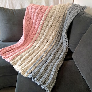 Super Chunky Crochet Blanket Pattern Ribbed Crochet Pattern