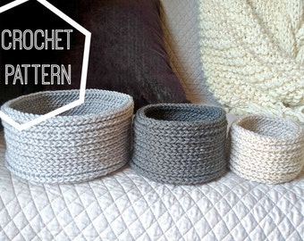 Crochet Nesting Bowl Pattern, Cute Catch-All Baskets (PDF Pattern)