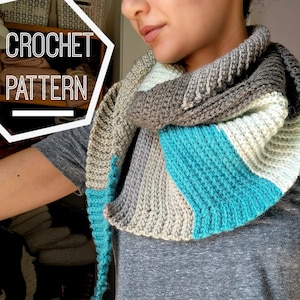 Striped Crochet Triangle Shawl Pattern: Caron Cakes Yarn (PDF Pattern)