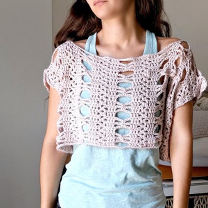 Lace Crochet Boxy Top Pattern, Instructions for Women's Crocheted Top ...