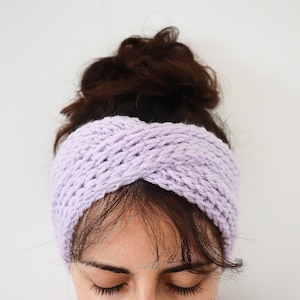 Twisted Turban Crochet Headband Pattern, Crochet Pattern for Twist Front Ear Warmer With Video Tutorial And Multiple Size Instructions