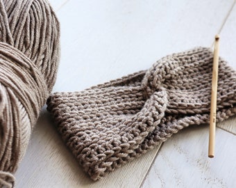 Crochet Twist Headband Pattern: Knit-Look Turban Ear Warmer (PDF Pattern)