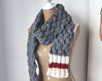 Lattice Cable Knit Scarf Pattern: Unisex Celtic Style (PDF Pattern)