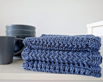 Crochet Dishcloth Pattern: 3 Easy Kitchen Towel Designs (PDF Pattern)