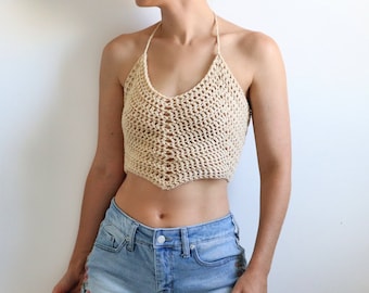 Crochet Crop Top Pattern, Easy Crocheted Tank Top Pattern, Beginner Friendly Written Pattern Boho Festival Top, Womens Small to Extra Large