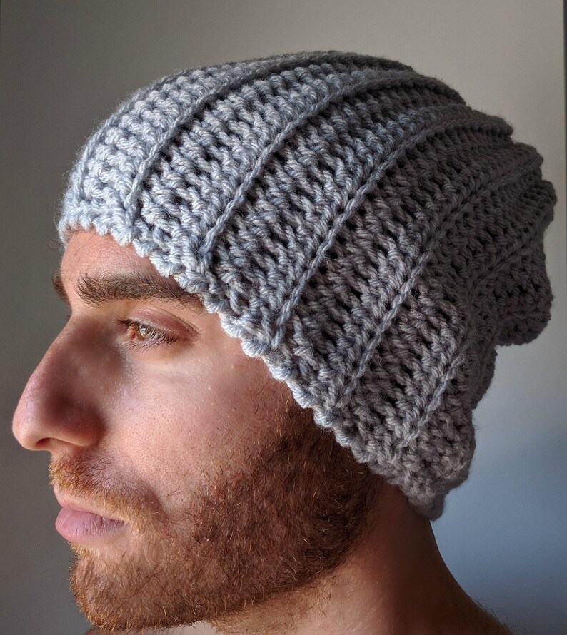 Ribbed Crochet Beanie Pattern Slouchy Crochet Hat Pattern Etsy
