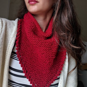 Home for the Holidays Bandanna Scarf Knitting Pattern - Etsy