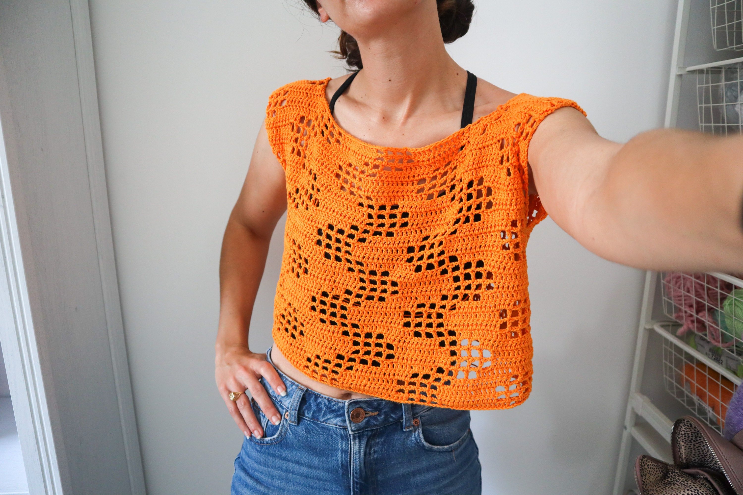 Cheetos Inspired Crochet Crop Top Pattern - Dangerously Cheesy: Filet ...