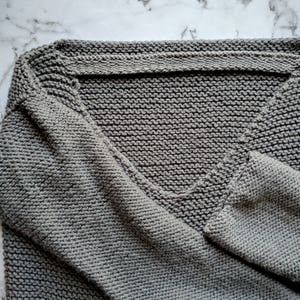 No Purls Sweater Pattern V Back Knit Slouchy Sweater Pattern - Etsy