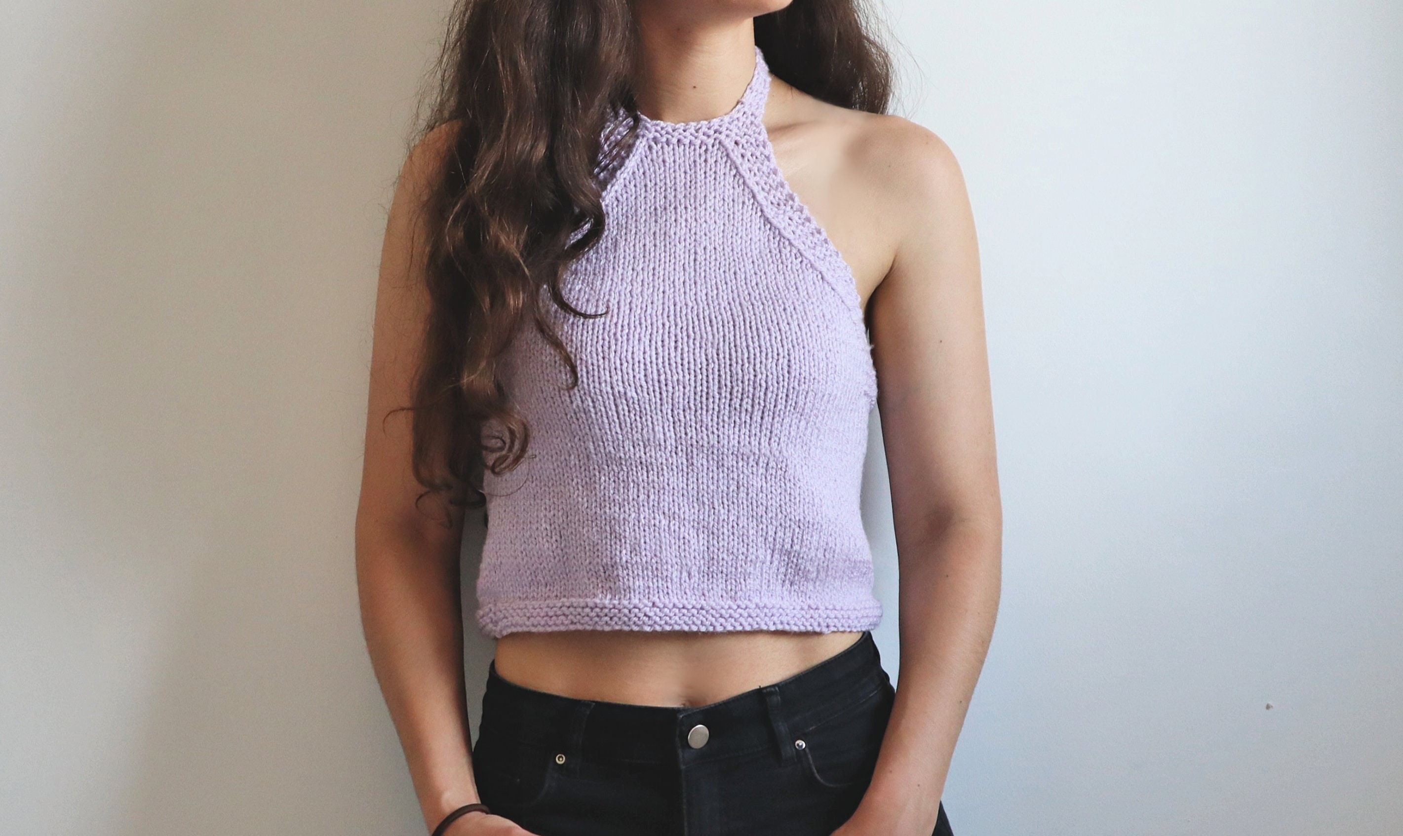 Simple Knit Halter Top Pattern Knitting Pattern for Crop Tank Etsy
