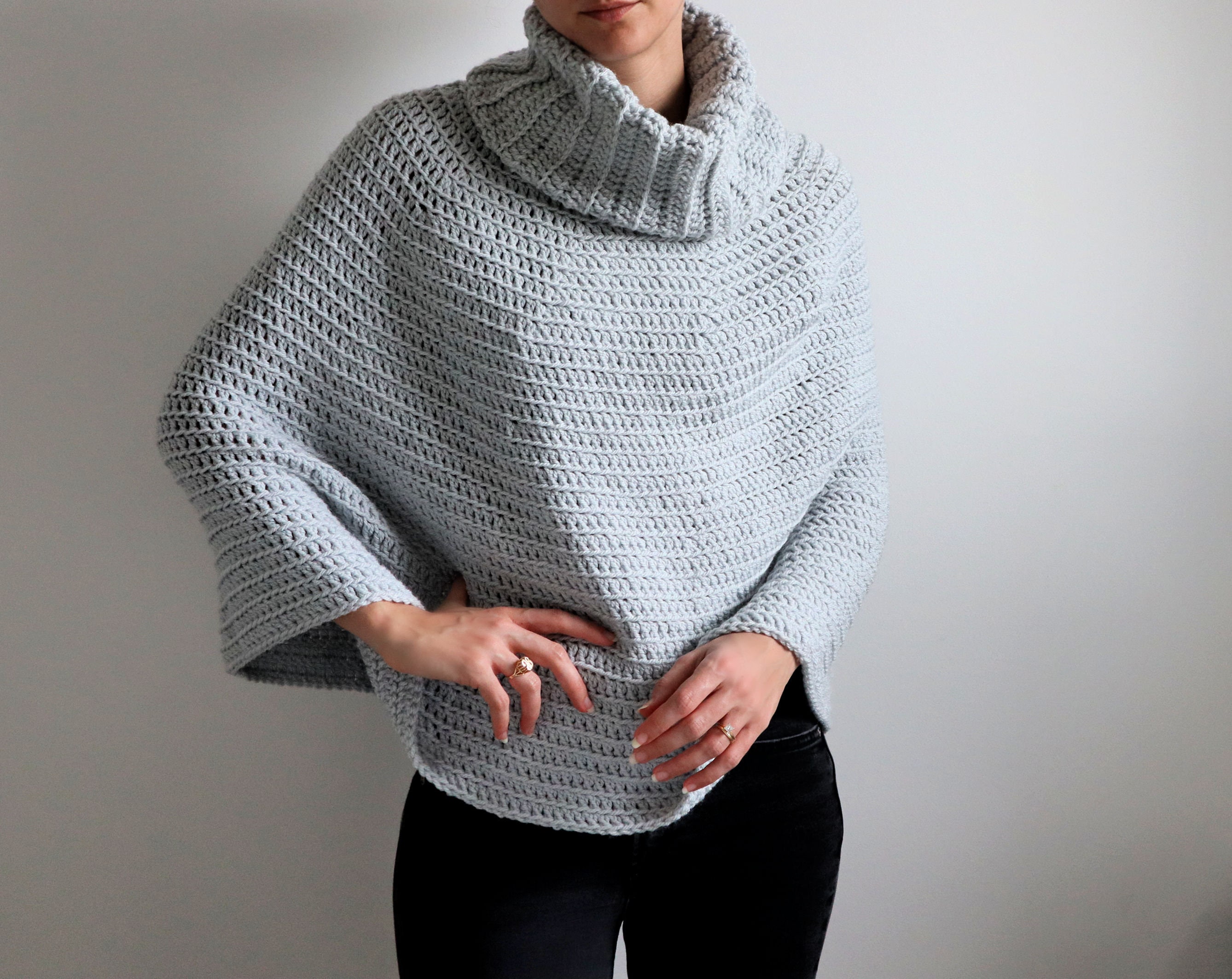Cowl Neck Crochet Capelet Pattern Cowl Neck Crochet Poncho Pattern Crochet Patterns for Ponchos Crochet Cape Pattern Cowl Neck Poncho Etsy