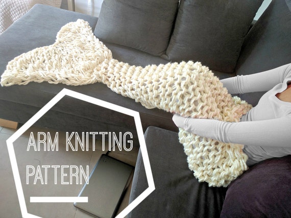 Arm Knit Mermaid Tail Blanket Pattern: Adult DIY (PDF Download) - Etsy
