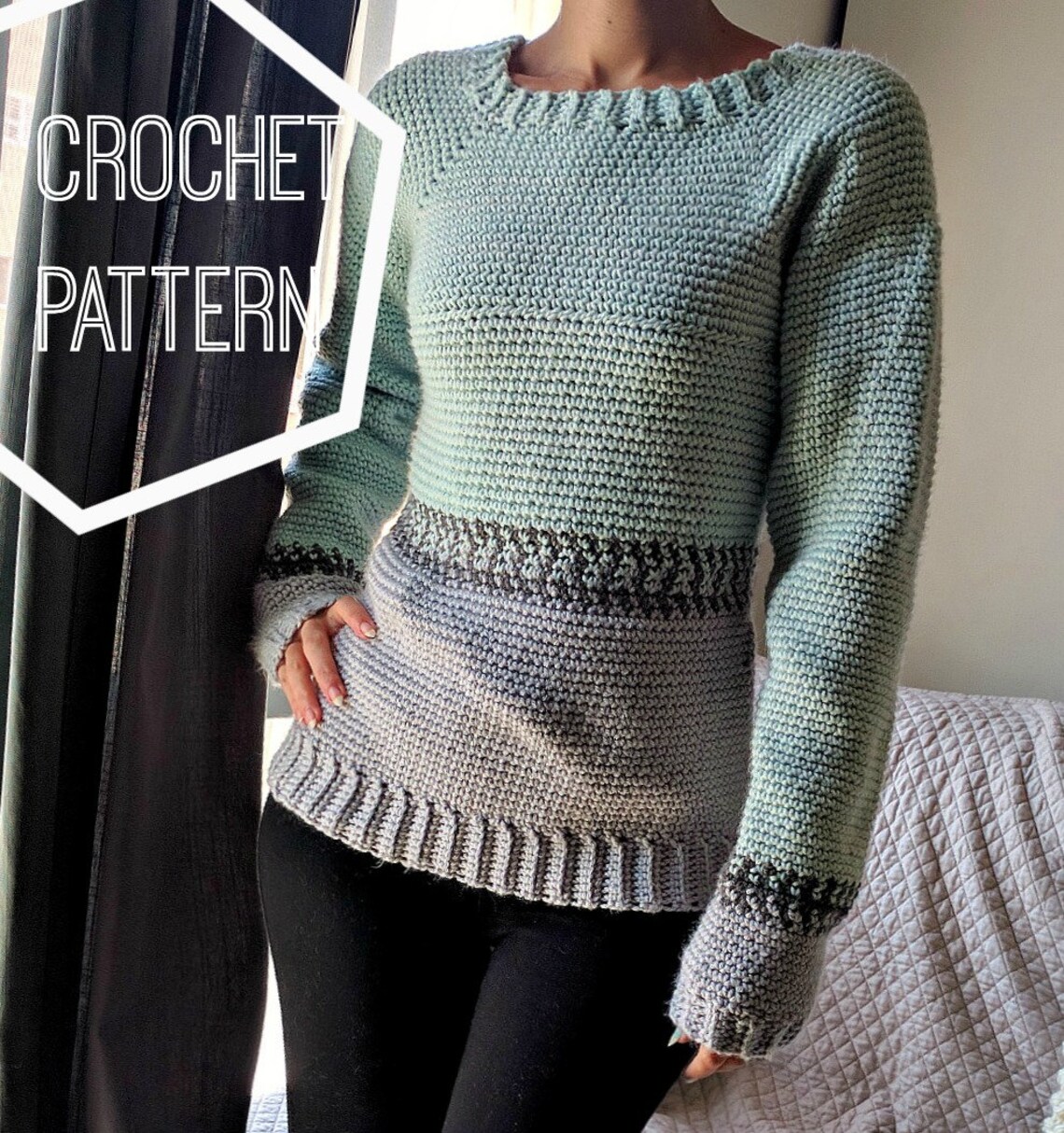 Crochet Fair Isle Pullover Pattern Crochet Sweater Pattern Etsy