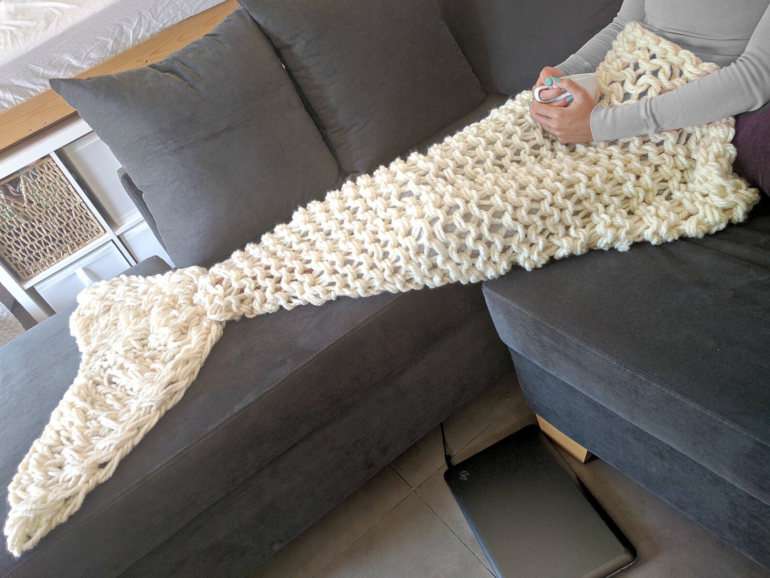 Arm Knit Mermaid Tail Blanket Pattern Adult Mermaid Tail Etsy Canada