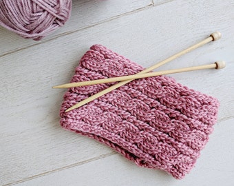 Chunky Cable Knit Ear Warmer Pattern, Modèles de tricot pour les femmes, Modèle de bandeau en tricot torsadé, Bandeau tricoté en câble, Chauffe-oreilles d'hiver