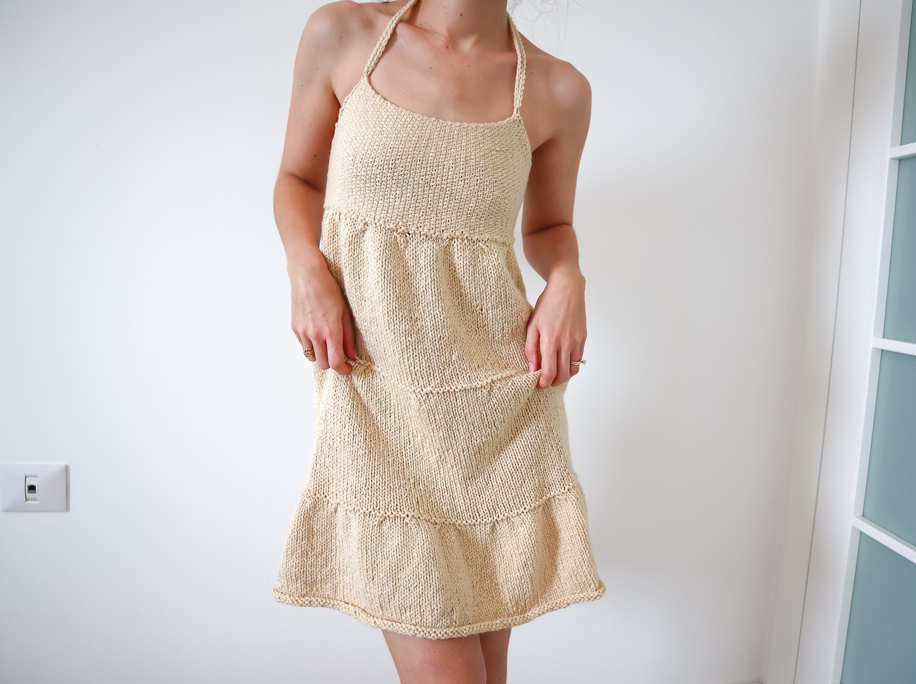 Three Tiered Dress Knitting Pattern, Knit Dress Pattern With Instructions  for Women Sizes Small to Extra Large. Knitted Summer Cover Up 