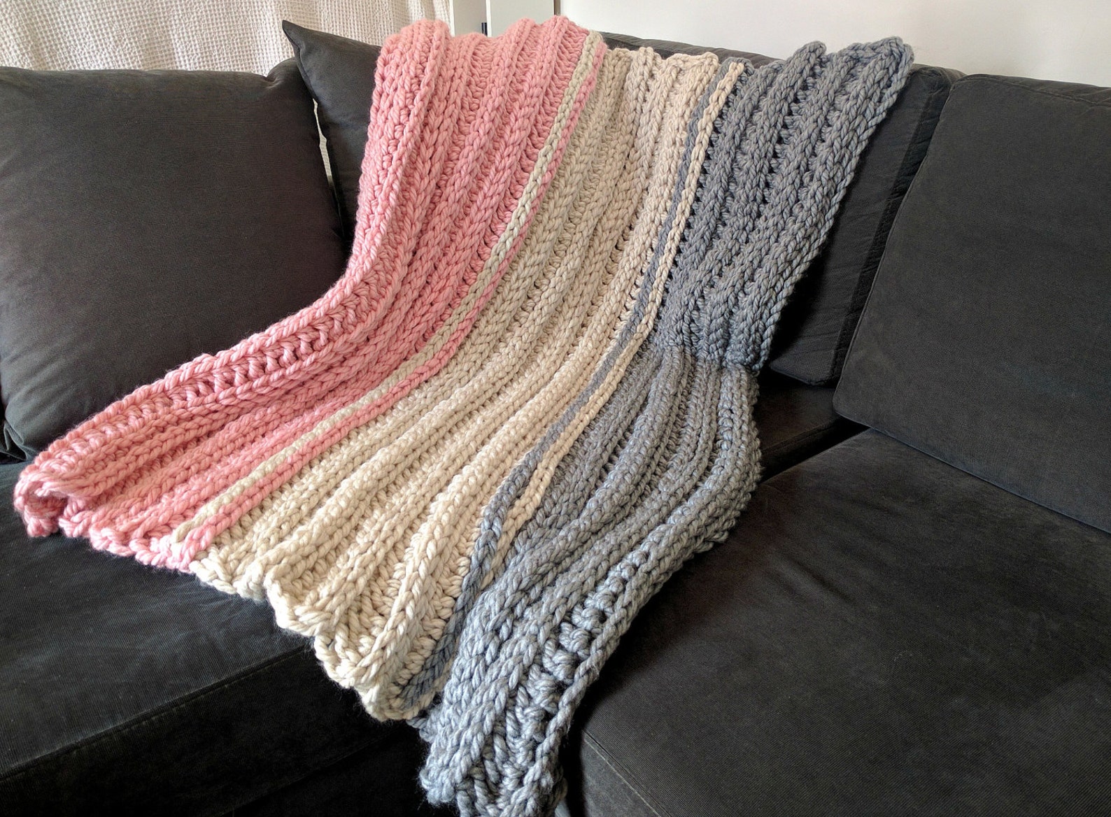Super Chunky Crochet Blanket Pattern
 Super Chunky Crochet Blanket Pattern Ribbed Crochet Pattern Etsy